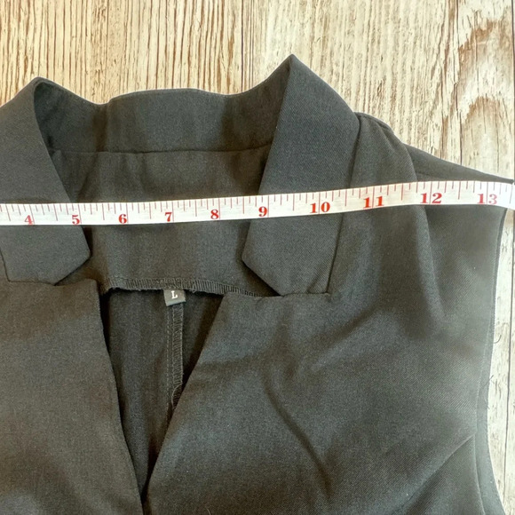 Vest Sleeveless Blazer Black 2 Button size M/L - Picture 9 of 13